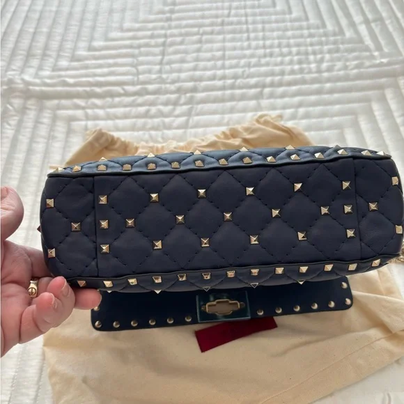 Valentino Black Quilted Rockstud Crossbody Bag - Picture 7 of 13